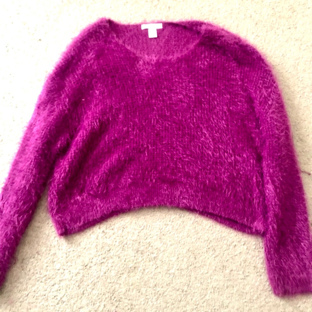 Magenta fur sweater, size Large